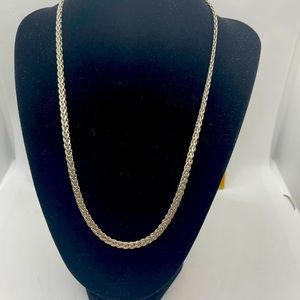 💥20" chain 925 silver plated copper base medal flat dress chain